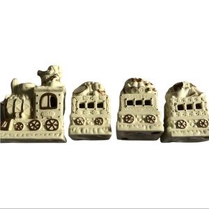 Christmas Taper Candle Porcelain Train